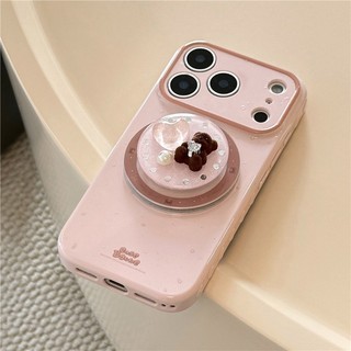 Ốp điện thoại TPU hình giá đỡ hình gấu cho iPhone 17 Pro max 16 Pro Bear
