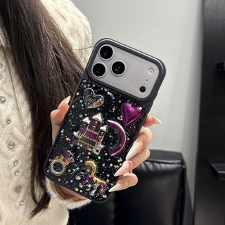Bột lấp lánh sang trọng Dream Castle Dropd Gel Vỏ điện thoại 3D Thích hợp cho iPhone 11 12 13 14 15 16 17 Pro Max Bao gồm tất cả Vỏ silicon chống rơi