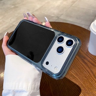 Pha lê trong suốt hai màu từ tính cửa sổ lớn phù hợp cho iPhone 13 14 15 16 17 Pro Max mặt sau màu được bọc hoàn toàn vỏ silicon chống rơi