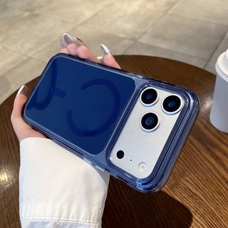 Pha lê trong suốt hai màu từ tính cửa sổ lớn phù hợp cho iPhone 13 14 15 16 17 Pro Max mặt sau màu được bọc hoàn toàn vỏ silicon chống rơi