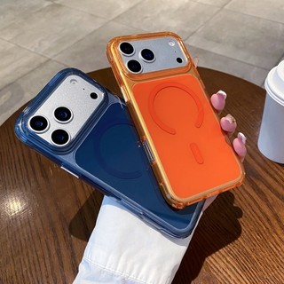 Pha lê trong suốt hai màu từ tính cửa sổ lớn phù hợp cho iPhone 13 14 15 16 17 Pro Max mặt sau màu được bọc hoàn toàn vỏ silicon chống rơi