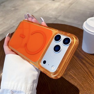 Pha lê trong suốt hai màu từ tính cửa sổ lớn phù hợp cho iPhone 13 14 15 16 17 Pro Max mặt sau màu được bọc hoàn toàn vỏ silicon chống rơi