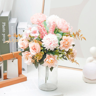 Hoa Giả Bó Lụa Cao Cấp Decor Trang Trí Nhà Cửa Đám Cưới Đẹp Mẫu Đơn Hồng Thược Dược Vintage Ins Phụ Kiện Chụp Ảnh Để Bàn Phòng Khách Ngủ Tủ Tiệc Hiện Đại Sang Trọng Như Thật Nghệ Thuật Sáng Tạo Nhiều Màu Sắc