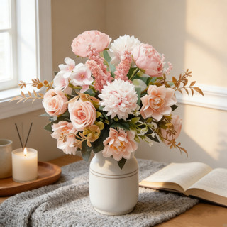 Hoa Giả Bó Lụa Cao Cấp Decor Trang Trí Nhà Cửa Đám Cưới Đẹp Mẫu Đơn Hồng Thược Dược Vintage Ins Phụ Kiện Chụp Ảnh Để Bàn Phòng Khách Ngủ Tủ Tiệc Hiện Đại Sang Trọng Như Thật Nghệ Thuật Sáng Tạo Nhiều Màu Sắc