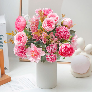 Hoa Giả Bó Lụa Cao Cấp Decor Trang Trí Nhà Cửa Đám Cưới Đẹp Mẫu Đơn Hồng Thược Dược Vintage Ins Phụ Kiện Chụp Ảnh Để Bàn Phòng Khách Ngủ Tủ Tiệc Hiện Đại Sang Trọng Như Thật Nghệ Thuật Sáng Tạo Nhiều Màu Sắc