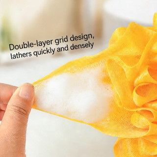 Khăn tắm & Loofah 2 trong 1 với máy tiện thêu "Fu" Phụ kiện tắm gia dụng mềm mại dày dặn