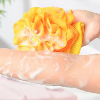 Khăn tắm & Loofah 2 trong 1 với máy tiện thêu "Fu" Phụ kiện tắm gia dụng mềm mại dày dặn