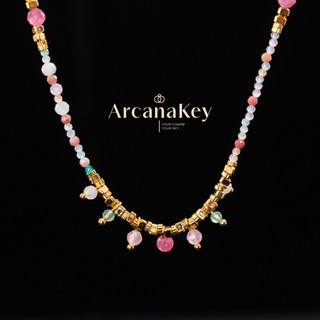 [COD] Vòng cổ đính cườm Rhodochrosite tự nhiên nhiều màu, INS-Style, Bohemian Holiday Vibe, Thiết kế thủ công độc đáo, Vòng cổ cổ cổ điển & sang trọng, Phong cách & bắt mắt, Nhận ngay! [Arcana