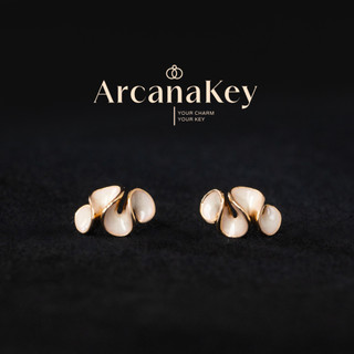 Bông tai tráng men 3D với thiết kế xoắn hình học nghệ thuật [ArcanaKey]
