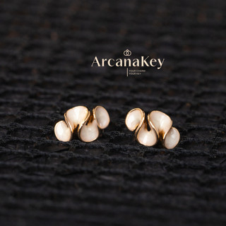 Bông tai tráng men 3D với thiết kế xoắn hình học nghệ thuật [ArcanaKey]