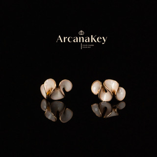 Bông tai tráng men 3D với thiết kế xoắn hình học nghệ thuật [ArcanaKey]