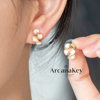 Bông tai tráng men 3D với thiết kế xoắn hình học nghệ thuật [ArcanaKey]