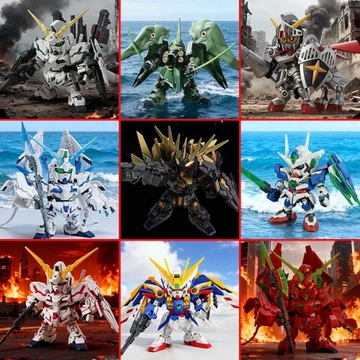 Qiyue BB Chiến Binh Lắp Ráp Mô Hình SD Gundam Mecha Q Phiên Bản Thiết Bị Đầy Đủ Kỳ Lân Lắp Ráp Mô Hình Lượng Tử Bảy Thanh Kiếm Mecha Trang Trí Mô Hình