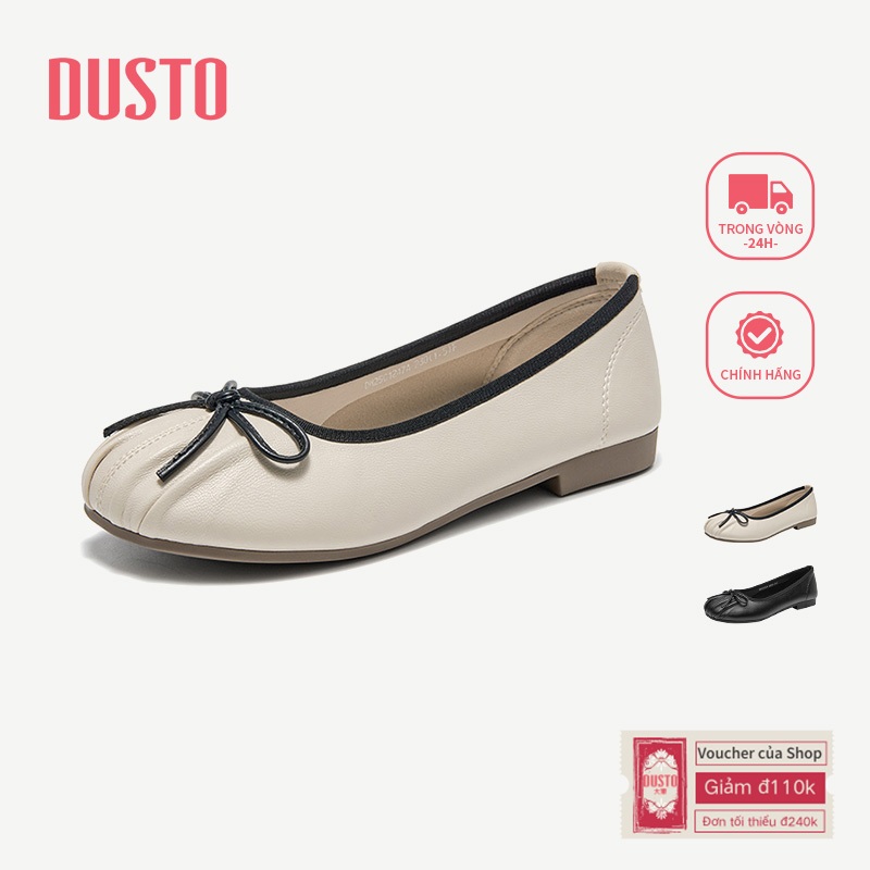 DUSTO Giày nữ gót thấp Giày mũi tròn DW25C1247A | Shopee Việt Nam
