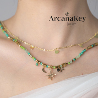 [COD] Vòng cổ đính cườm ngôi sao xanh | Choker nhẹ phong cách Bohemian để mặc hàng ngày và mùa hè | ArcanaKey [ArcanaKey]