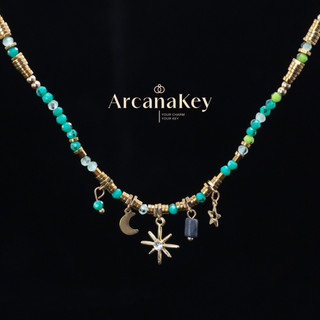 [COD] Vòng cổ đính cườm ngôi sao xanh | Choker nhẹ phong cách Bohemian để mặc hàng ngày và mùa hè | ArcanaKey [ArcanaKey]
