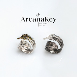 Nhẫn đôi lông vũ Gothic Y2K, thiết kế độc đáo, phù hợp wear hàng ngày - ArcanaKey