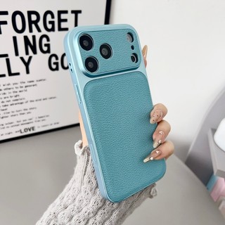 Sang Trọng Thay Đổi Nhanh 17 Nhỏ Chữ V Da Cửa Sổ Lớn Ốp Lưng Điện Thoại Thích Hợp Cho iPhone 13 14 15 16 17 Pro Max Năm Mới Màu Đỏ Ốp Lưng Tất Cả Chống Rơi