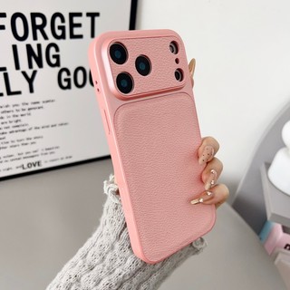 Sang Trọng Thay Đổi Nhanh 17 Nhỏ Chữ V Da Cửa Sổ Lớn Ốp Lưng Điện Thoại Thích Hợp Cho iPhone 13 14 15 16 17 Pro Max Năm Mới Màu Đỏ Ốp Lưng Tất Cả Chống Rơi