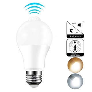Bóng đèn LED phát hiện radar vi sóng 220V E27 12W Đèn cảm ứng chuyển động Radar tích hợp / Cảm biến ánh sáng cho cầu thang gia đình