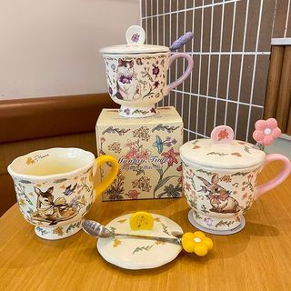 [Cốc gốm cổ điển] Cốc nước văn phòng bé gái, Cốc cà phê, Quà lưu niệm, Quà sinh nhật!