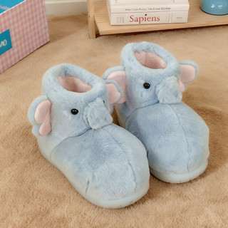 XIXITIAO Cotton Boots Mùa Đông Lông Cừu Lót Nữ Dễ Thương Lông Voi Ấm Áp Thoải Mái Mặc Ngoài Trời