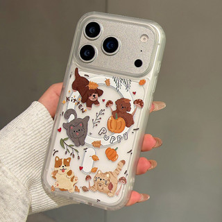 Ốp lưng hình mèo và chó dễ thương cho iPhone 11 12 Pro 13 Pro Max 15 Pro Max 14 16 Pro 16 Plus 17 Air 17 Pro 17 Pro Max