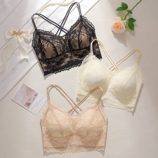 Áo Ngực Thể Thao Từ M Đến 5XL, Ren Hoa, Đệm Cốc Mềm, Không Dây, Chống Chảy