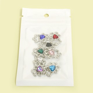10 Chiếc Mini Gấu Bông Tạo Kiểu Hợp Kim Quyến Rũ Với Hình Trái Tim Thủy Tinh Kim Cương Giả - Vòng Cổ Vòng Tay Bông Tai Trang Trí Búp Bê DIY Mặt Dây Gấu Nhỏ Dễ Thương, Phụ Kiện Ngày Lễ Tình Nhân