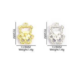 10 Chiếc Mini Gấu Bông Tạo Kiểu Hợp Kim Quyến Rũ Với Hình Trái Tim Thủy Tinh Kim Cương Giả - Vòng Cổ Vòng Tay Bông Tai Trang Trí Búp Bê DIY Mặt Dây Gấu Nhỏ Dễ Thương, Phụ Kiện Ngày Lễ Tình Nhân