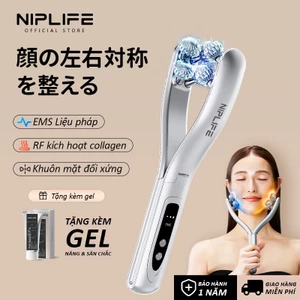 Máy mát-xa mặt NIPLIFE FM-02 có chức năng làm săn chắc da thông minh chống lão hóa Ultra RF/EMS