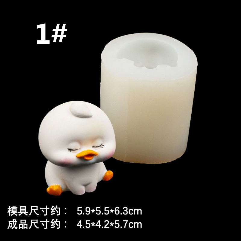 Hoạt Hình 3D Vịt Khuôn Silicon DIY Thạch Cao Handmade Thạch Cao Nhựa Khuôn Socola