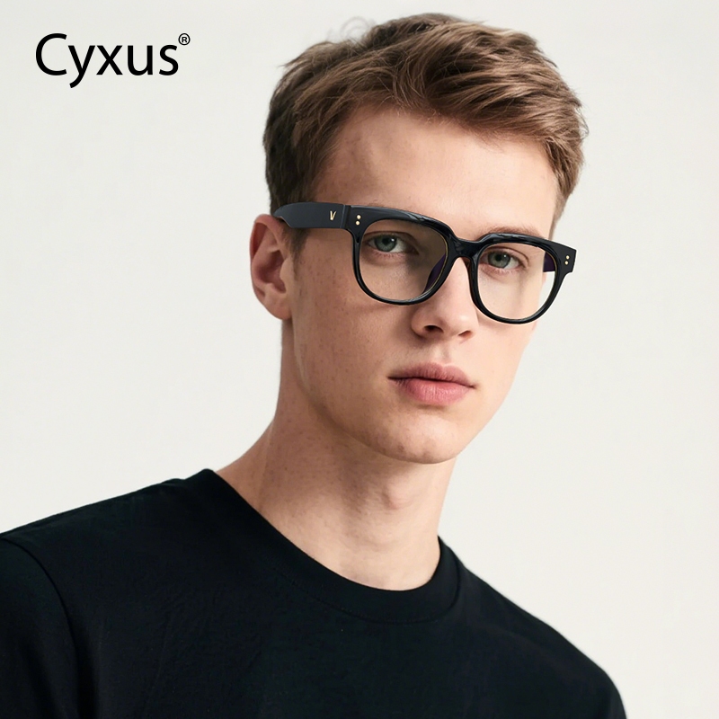Cyxus Kính Chống Ánh Sáng Xanh Cho Game Thủ UV400 Gọng Vuông Chunky Thời Trang Chống Mỏi Mắt 8153