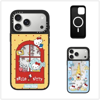Từ Tính Không Dây Cho iPhone 17 16 15 14 13 12 11 Pro Max Plus Mèo Kitty Dễ Thương Cạnh Đen Cứng Ốp điện thoại Khắc Logo