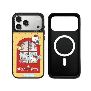 Từ Tính Không Dây Cho iPhone 17 16 15 14 13 12 11 Pro Max Plus Mèo Kitty Dễ Thương Cạnh Đen Cứng Ốp điện thoại Khắc Logo