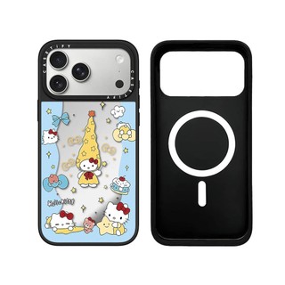 Từ Tính Không Dây Cho iPhone 17 16 15 14 13 12 11 Pro Max Plus Mèo Kitty Dễ Thương Cạnh Đen Cứng Ốp điện thoại Khắc Logo