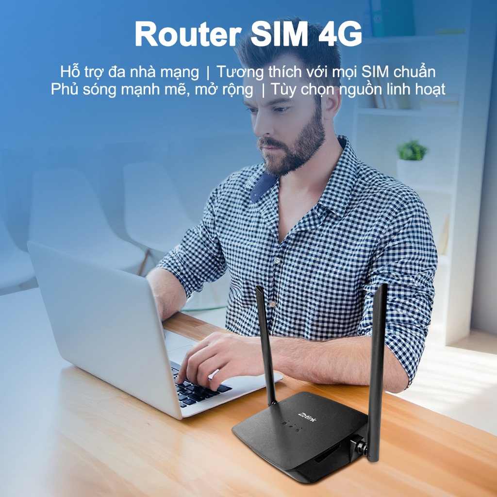 ZBTlink CPE7702 Cục Phát Wifi 4G Lắp Sim  Đường mở 300mbps 100m Cổng Lan và Micro USB Modem Wifi Openline cho tất cả các mạng | BigBuy360 - bigbuy360.vn