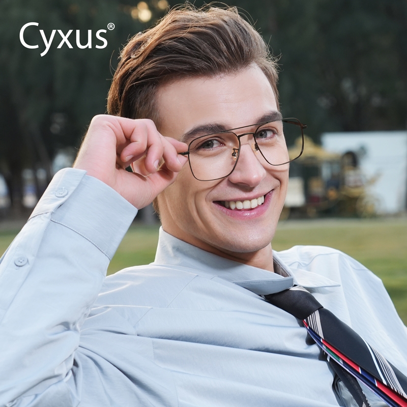 Cyxus Kính Mát Aviator Gọng Titan Siêu Nhẹ Phong Cách Retro Cổ Điển Thời Thượng Unisex 8141