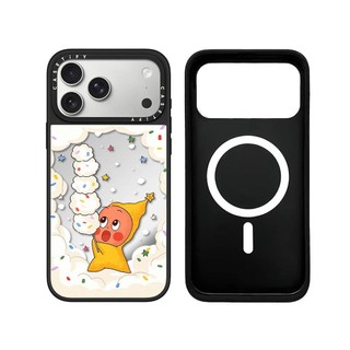 Từ Tính Không Dây Cho iPhone 17 16 15 14 13 12 11 Pro Max Plus Đám Mây Vui Nhộn Lấp Lánh Cạnh Đen Cứng Ốp điện thoại Khắc Logo