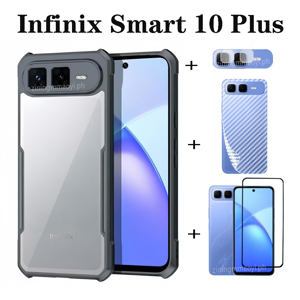 Ốp Điện Thoại Chống Sốc 4in1 Infinix Smart 10 Plus Cho Infinix Smart 10 9 8 Bảo Vệ Toàn Diện Màn Hình Và Phim Ống Kính Và Phim Mặt Sau
