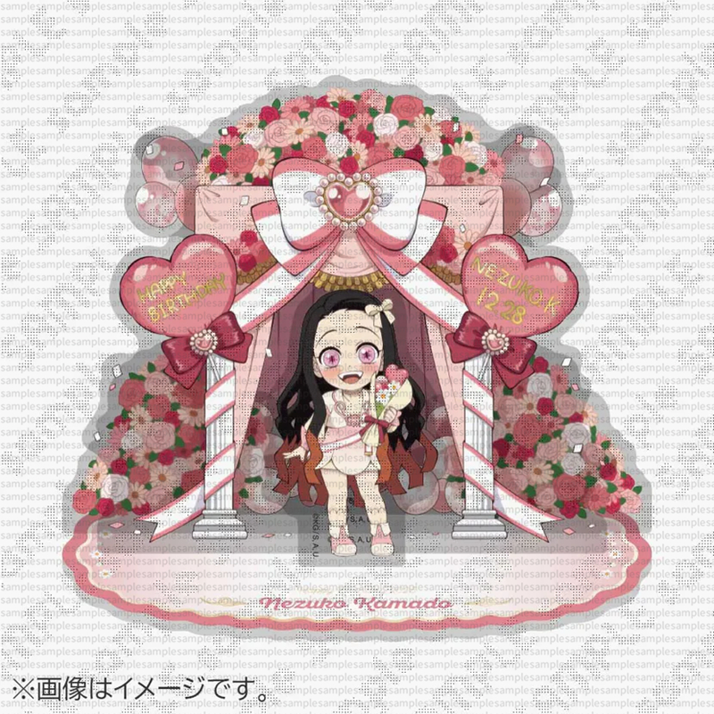 Doujin Quạt Nghệ Thuật Acrylic Đứng Demon Slayer Muichiro Nezuko Zenitsu Giyu Sanemi Sinh Nhật 2025 Merch