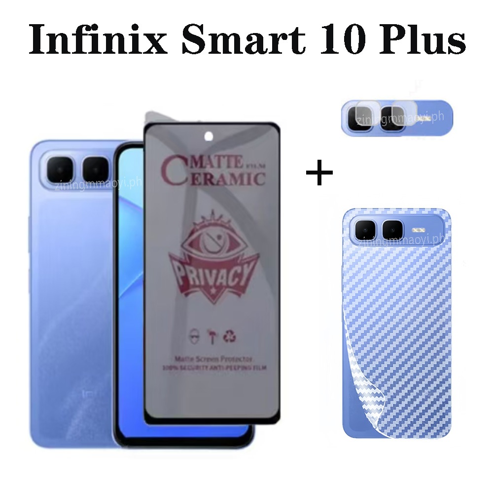 Phim gốm sứ 3in1 Infinix Smart10 Plus cho Infinix Smart10 Smart10 HD 9HD 8 8 Pro Ống kính máy ảnh và bảo vệ màn hình và phim mặt sau