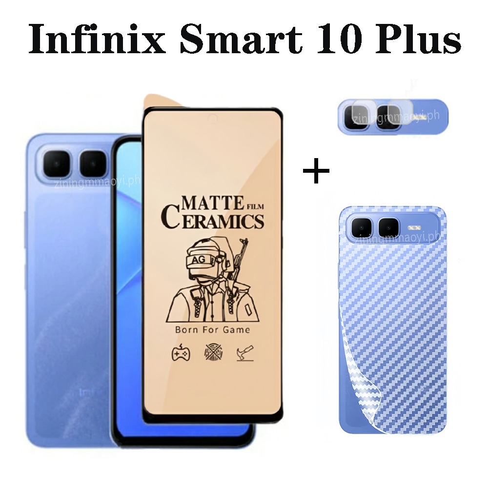 Phim gốm sứ 3in1 Infinix Smart10 Plus cho Infinix Smart10 Smart10 HD 9HD 8 8 Pro Ống kính máy ảnh và bảo vệ màn hình và phim mặt sau