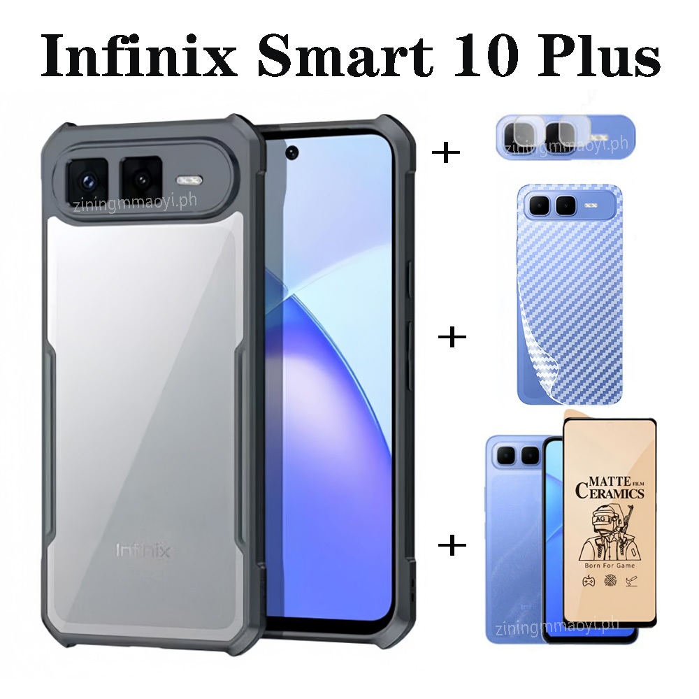 Ốp Điện Thoại Chống Sốc 4in1 Infinix Smart 10 Plus Cho Infinix Smart 10 9 8 Bảo Vệ Toàn Diện Màn Hình Và Phim Ống Kính Và Phim Mặt Sau