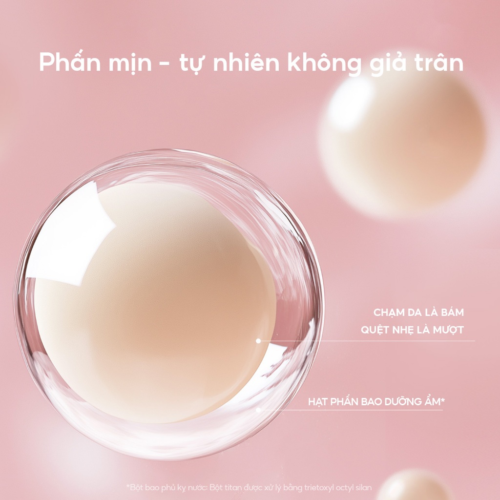 Kem dưỡng ẩm đệm Mooekiss phù hợp cho cả da dầu và khô, cung cấp độ che phủ lâu dài, kiểm soát dầu và làm sáng da