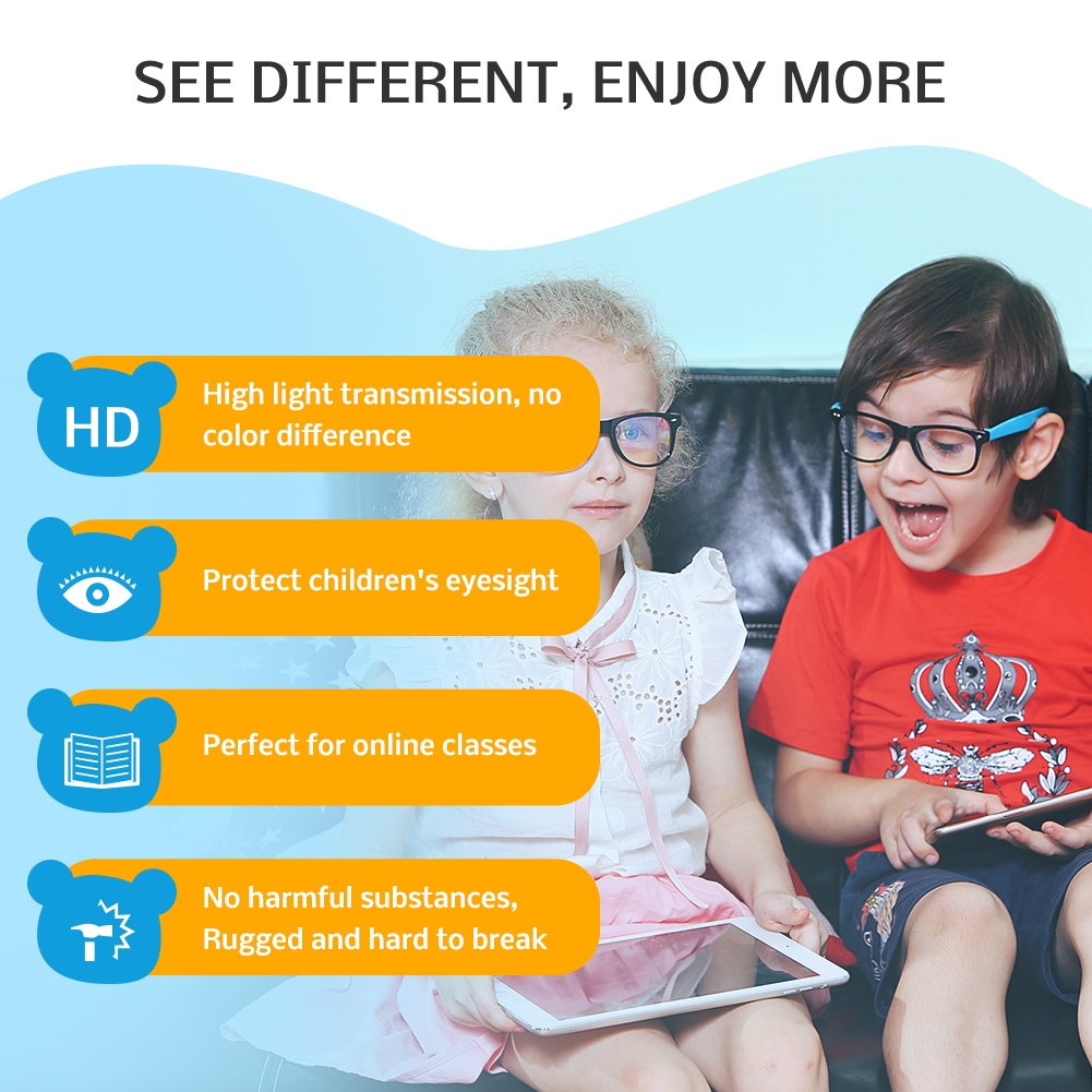 Cyxus Kính Chống Ánh Sáng Xanh Cho Bé 5-8 Tuổi Đọc Sách Máy Tính Học Online Chơi Game Nhiều Màu Thời Trang 6101