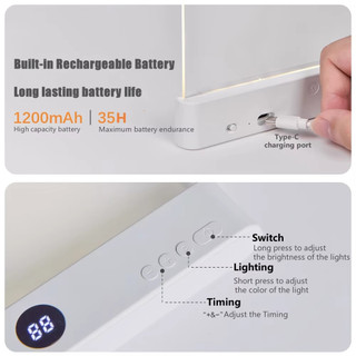 Đèn đọc sách tầm nhìn ban đêm có đèn LED phẳng Bảng bảo vệ mắt Đèn sách sạc USB 2 trong 1 để sử dụng cho học sinh trong nhà