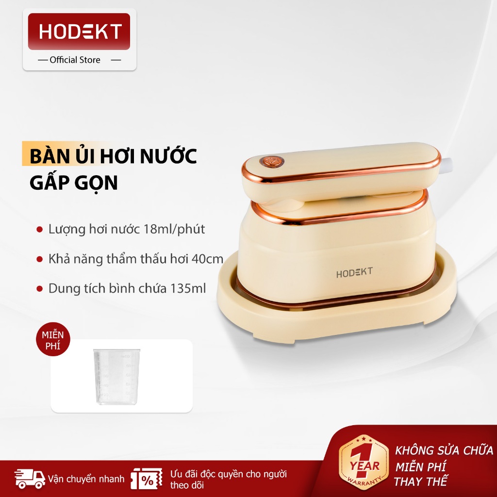 Bàn Ủi Hơi Nước Cầm Tay HODEKT Dung Tích Lớn 135ML Làm Nóng Nhanh 15S Thích Hợp Cho Mọi Loại Vải
