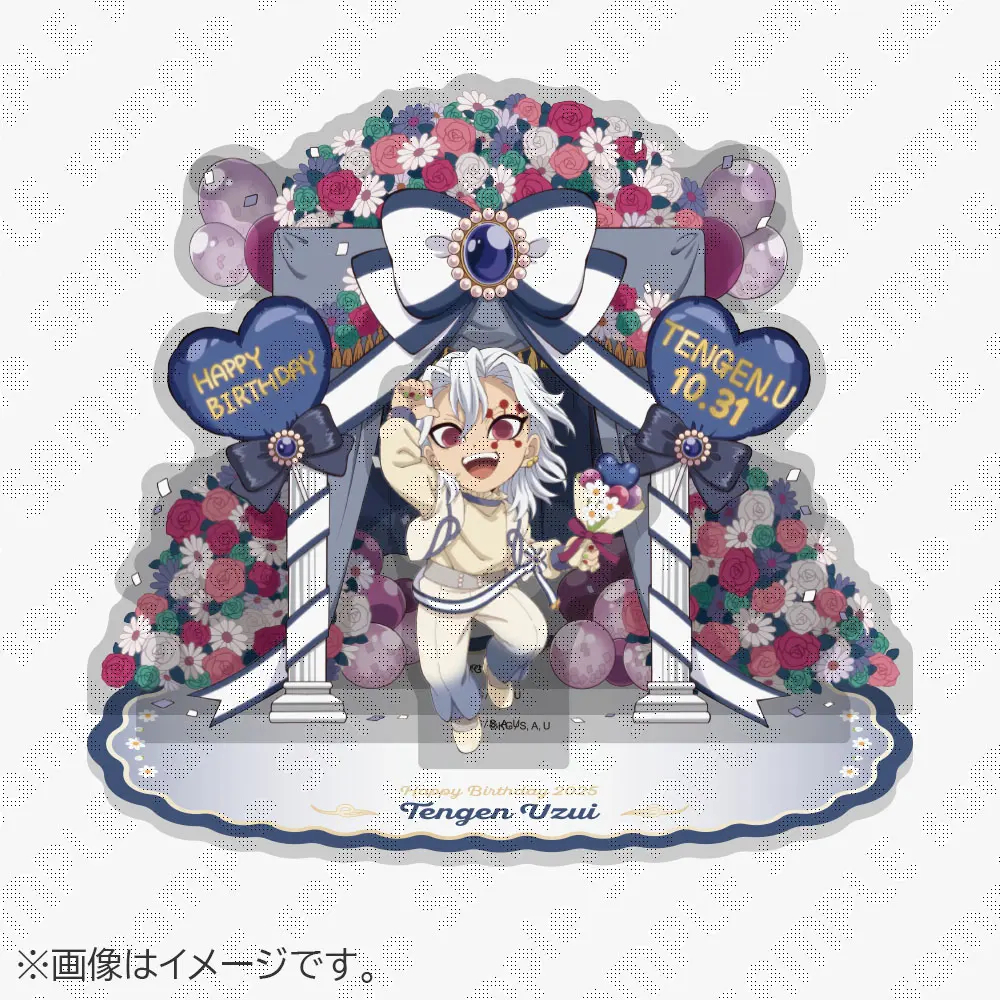 Doujin Quạt Nghệ Thuật Acrylic Đứng Demon Slayer Muichiro Nezuko Zenitsu Giyu Sanemi Sinh Nhật 2025 Merch