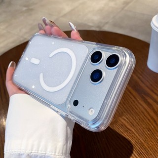Ốp điện thoại từ tính dạng bột lấp lánh pha lê sang trọng Thích hợp cho iPhone 13 14 15 16 17 Pro Max Acrylic Color Backboard Full Pack Vỏ chống rơi